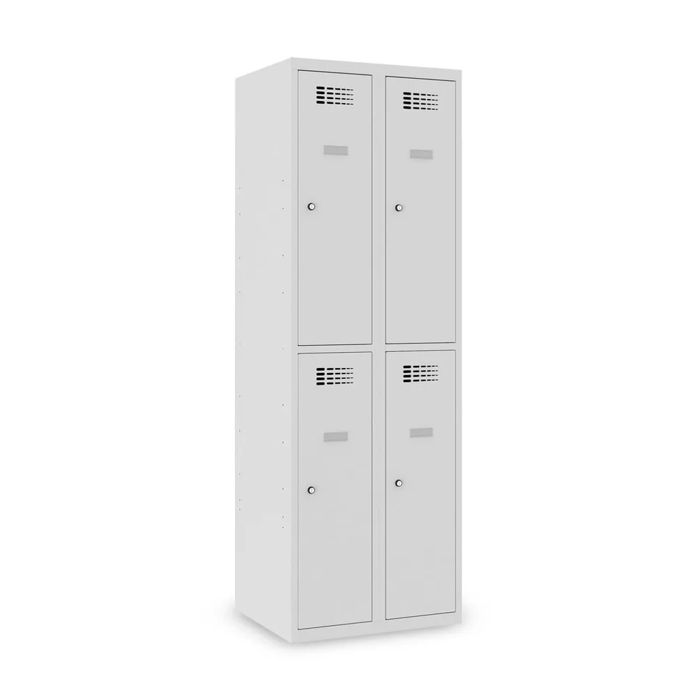 Steinbock® Kleiderspind, bodenstehend, 2-stöckig, 4 Fächer, Drehriegelverschluss