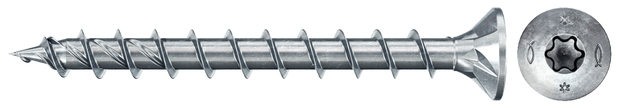 fischer PowerFast FPF II CTF 6,0 x 50 BC 100 Senkkopf mit Innenstern TX Vollgewinde galvanisch verzinkt, blau passiviert