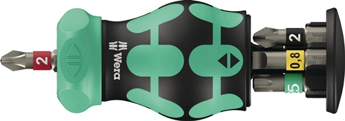 Magazinbithalter KK Stubby Magazin RA 2 6-tlg.BZT Schlitz/PH/PZ/TORX® WERA