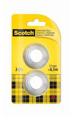 Scotch Klebefilm 136R2 12mmx6,3m beidseitig klebend 2 St./Pack.