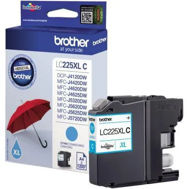 Brother Tintenpatrone LC225XLC 1.200Seiten cyan