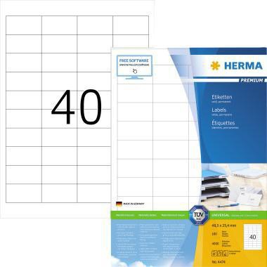 HERMA Etikett PREMIUM 4474 48,5x25,4mm weiß 4.000 St./Pack.