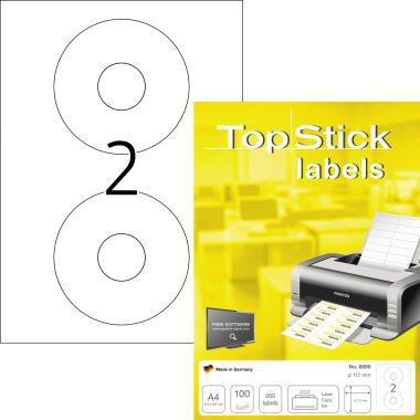 CD-Etikett TopStick 8696 117mm ws 200 St./Pack.