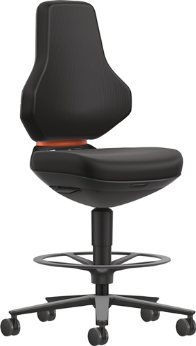 Arbeitsdrehstuhl Alu.anth.Skintec schwarz 570-810mm