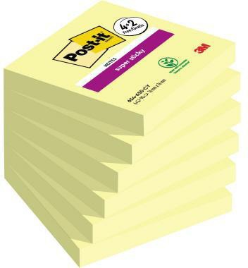 Post-it Haftnotiz Super Sticky 654-SSCY-P4+2 76x76mm 90Bl ge 6St.