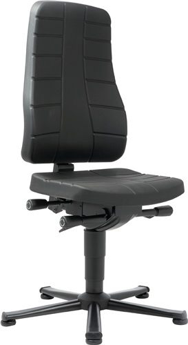 Arbeitsdrehstuhl Highline Bodengleiter Integralschaum schwarz 450-600mm BIMOS