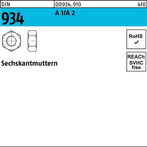 Sechskantmutter DIN 934 M2,3 A1/A2 500 Stück