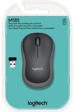 Logitech Mouse 910-002238 M185 cordless USB schwarz/grau