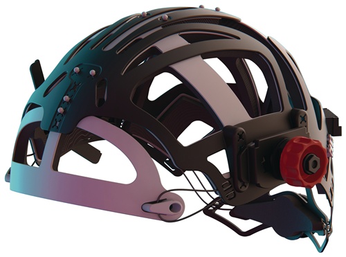 Kopfbedeckung ISOFIT® HEADGEAR HYBRID 1 schwarz,rote Knöpfe OPTREL