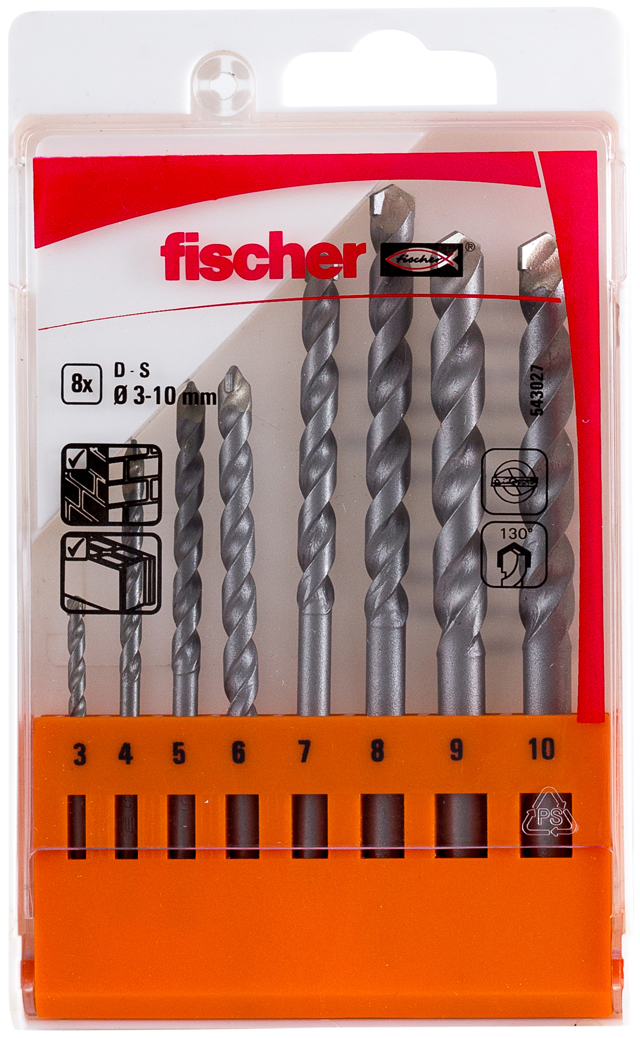 fischer Steinbohrer D-S Set 3-10 mm (8 Teile)