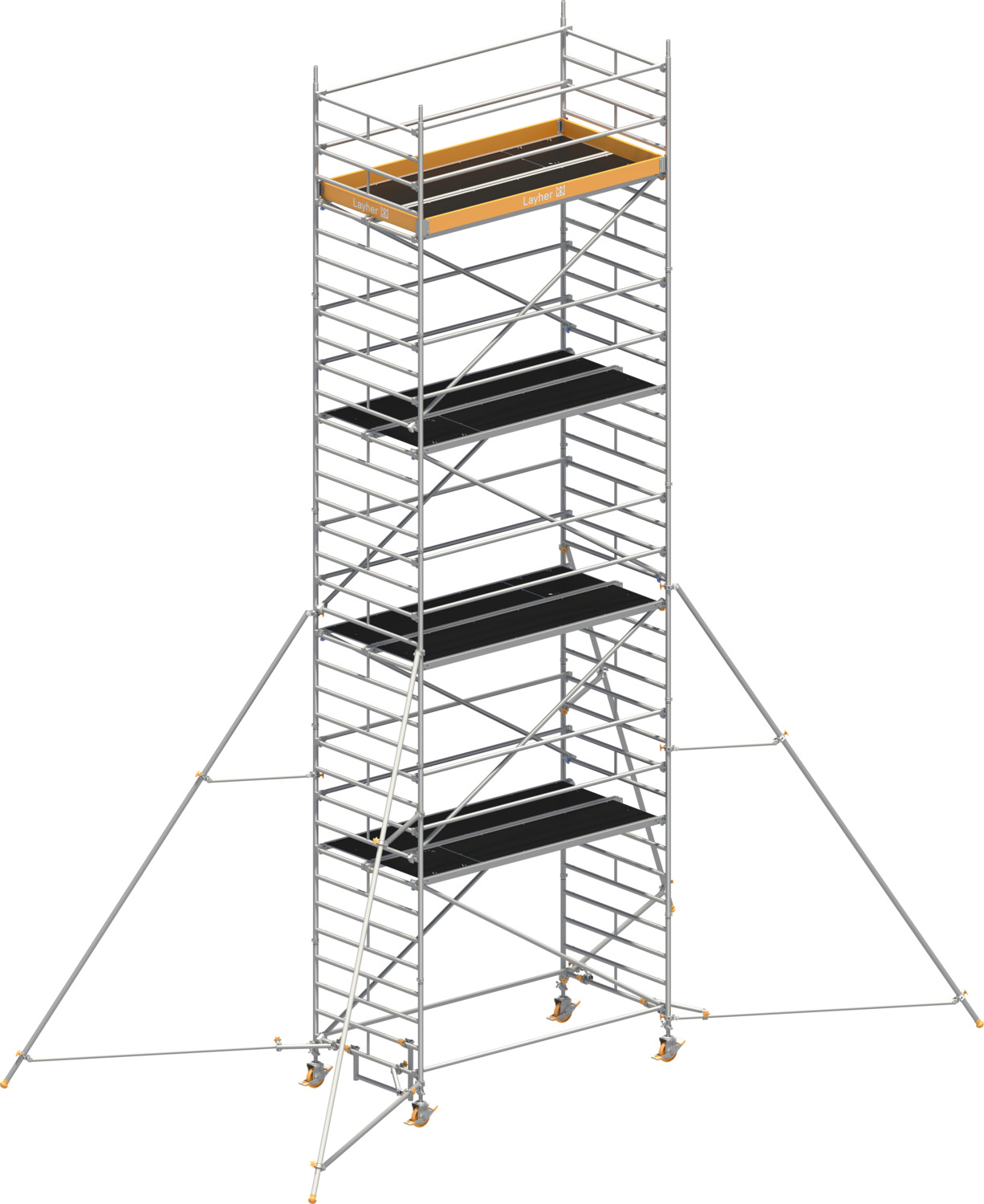 Layher Fahrgerüst Uni Breit P2 mit Gerüststützen - 5 m Typ: 1402148 | SH: 8,2 m / AH: 10,20 m