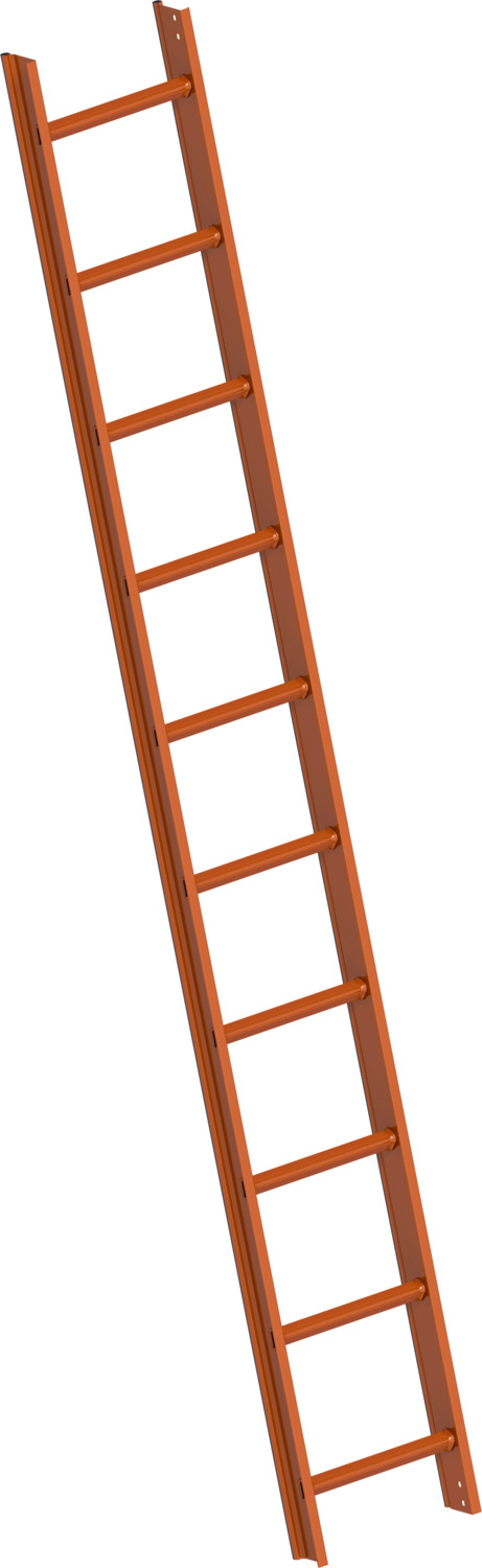 Layher Dachauflegeleiter 1051 gem. DIN 4567-4 10 Sprossen rot/RAL 8004