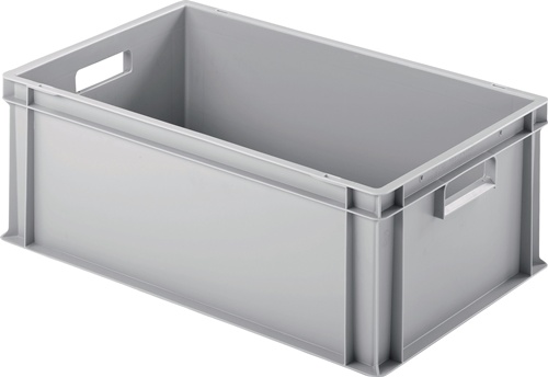 Transportstapelbehälter L600xB400xH220mm o.Deckel hellgrau PP offene Durchgriffe