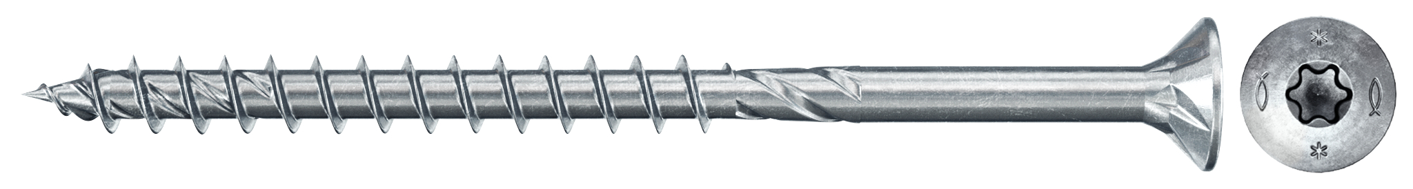 fischer PowerFast FPF II CTP 4,0 x 50 BC 50 Senkkopf mit Innenstern TX Teilgewinde galvanisch verzinkt, blau passiviert