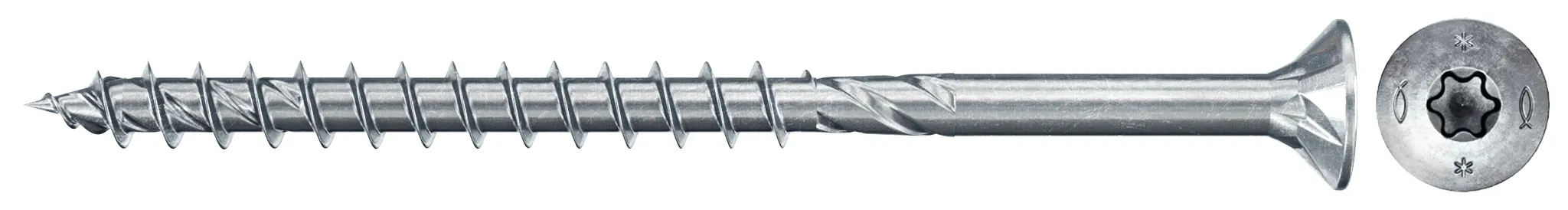 fischer PowerFast FPF II CTP 4,0 x 60 BC 50 Senkkopf mit Innenstern TX Teilgewinde galvanisch verzinkt, blau passiviert