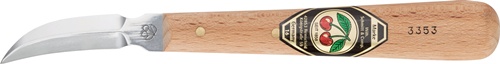 Schnitzmesser m.doppelseitiger geb.Schneide KIRSCHEN