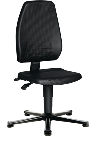 TECWERK Arbeitsdrehstuhl Bodengleiter Integralschaum schwarz 440-620mm 