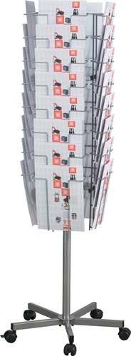 Prospektständer D.510mm H1475mm silber 32 Fächer DIN A4