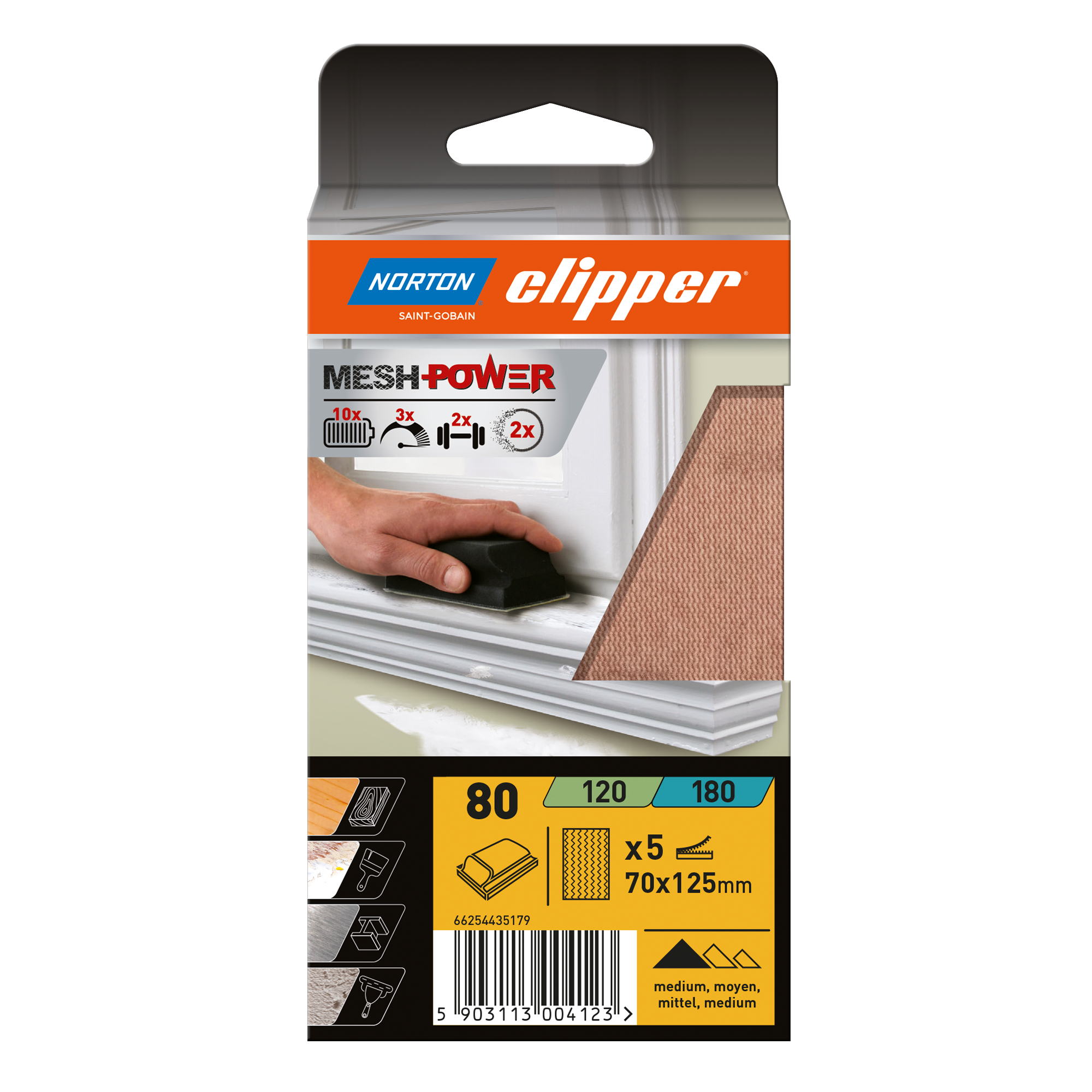 Norton Clipper Schleifblätter Mesh 70x125