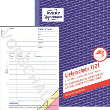 Avery Zweckform Lieferschein 1721 DIN A5 3x40Blatt
