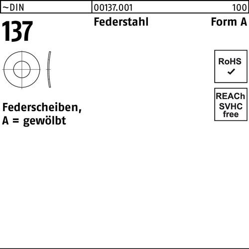 Federscheibe DIN 137 A 6 Federstahl 100 Stück