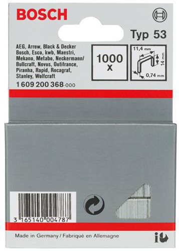 Bosch Feindrahtklammer Typ 53 BxL 11,4x14mm Dicke 0,74mm 1000er Pack