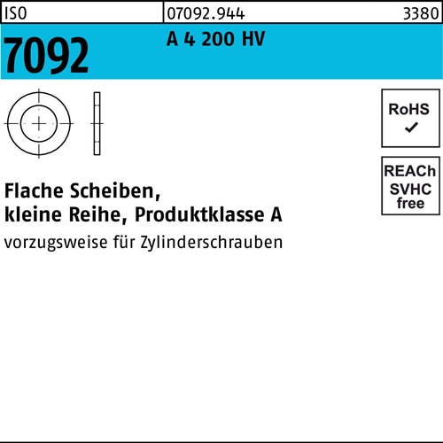 Unterlegscheibe ISO 7092 16 A 4 200 HV 50 Stück