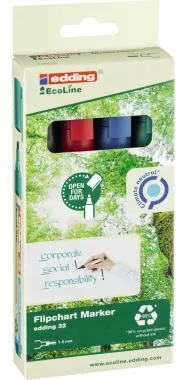 edding Flipchartmarker 32 EcoLine 4-32-4 1,5-3mm sortiert 4 St./Pack.