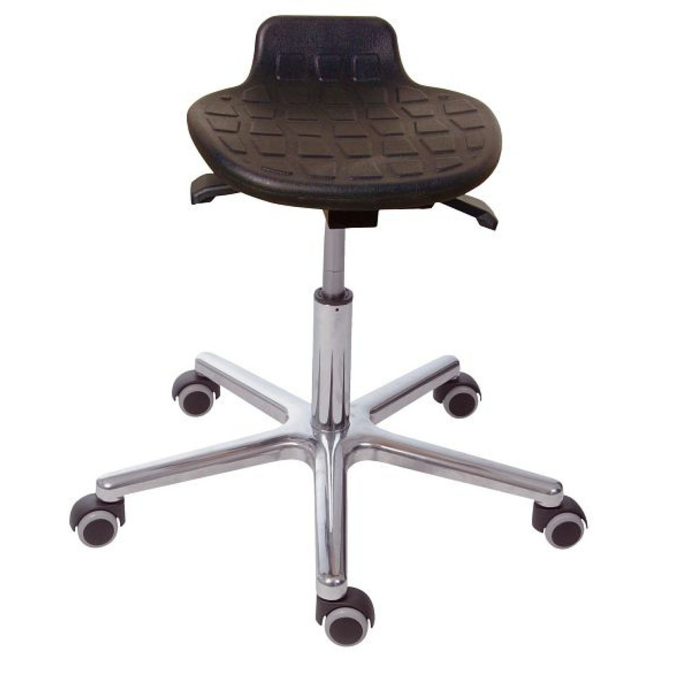 HEMMDAL Hocker Komfort, PU-Sitz, Sitzhöhe 480-660 mm, Aluminiumbasis, Rollen