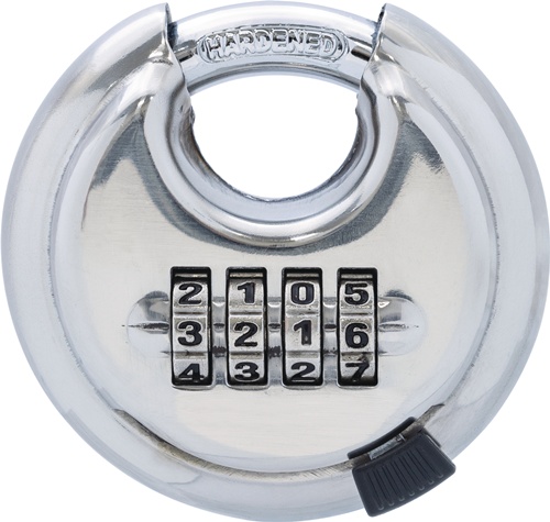 Zahlenvorhangschloss TCDI1/70RVS Schlosskörper-B.25mm STA geh.verchr.Zahlenrol.4