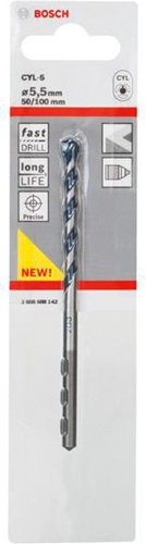 Bosch Betonbohrer CYL-5 Blue Granite D.5,5mm Arbeits-L.50mm L.100mm