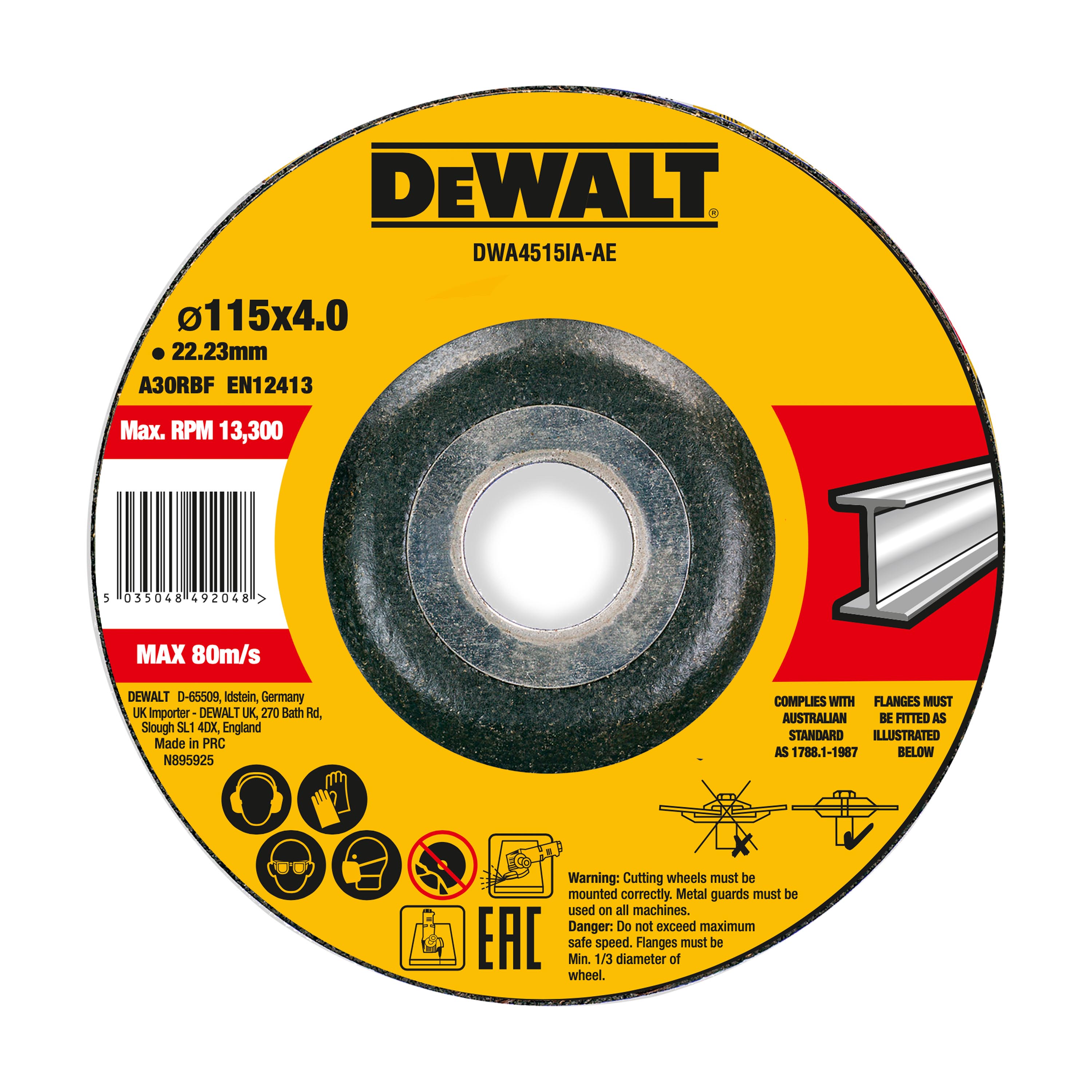 DEWALT DWA4515IA-AE Schruppscheibe 115x4x22,23 mm Metall