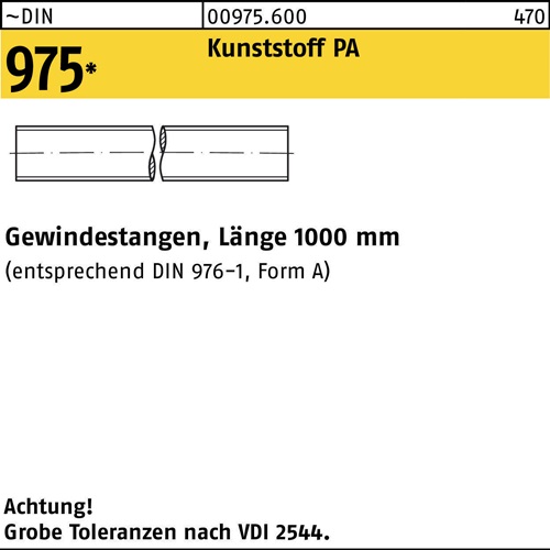 Gewindestange DIN 975 M10x 1000mm Polyamid 1 Stück