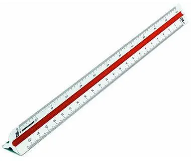 RUMOLD Dreikantmaßstab 160/DIN/30 Ingenieur 30cm Kunststoff weiß