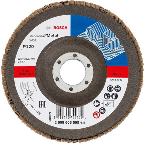 Bosch Fächerschleifscheibe X431 Standard for Metal Scheiben-D.125mm Körnung 120