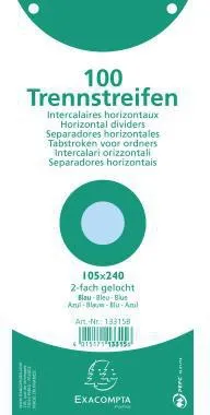 Exacompta Trennstreifen 13315B 105x240mm 2fach gel. bl 100St.