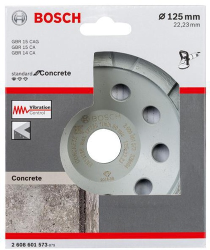 Bosch Diamanttopfscheibe Standard for Concrete D.125mm Bohr-D.22,23mm Segment-H.5mm