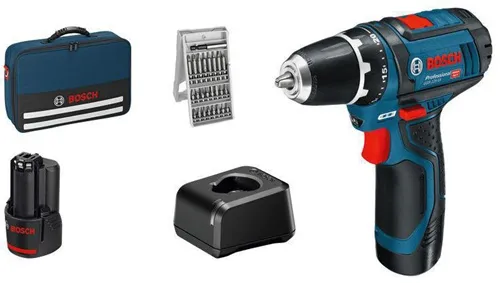 Bosch Akku-Bohrschrauber GSR 12V-15 Spannung 12V Kap.2Ah G.1kg Li-Ion m.2 Akkus