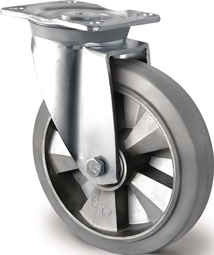 Schwerlastlenkrolle D.125mm Trgf.300kg Lenkrolle Elastikgummi