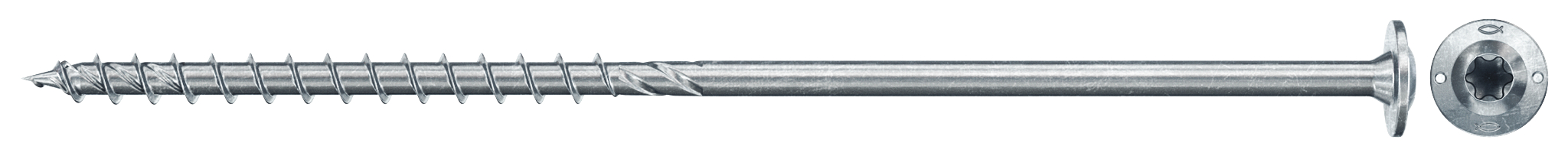 fischer PowerFast FPF II WTP 6,0 x 260 BC 100 Tellerkopf mit Innenstern TX Teilgewinde galvanisch verzinkt, blau passiviert