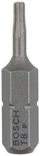 Bosch Schrauberbit Extra-Hart ISO 1173 C6.3 T8 L.25mm 1/4Zoll-Außen-6kt 3St.
