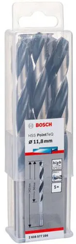 Bosch Metallspiralbohrer PointTeQ DIN388 Arbeits-L.94mm D.11,8mm Typ N 5St.
