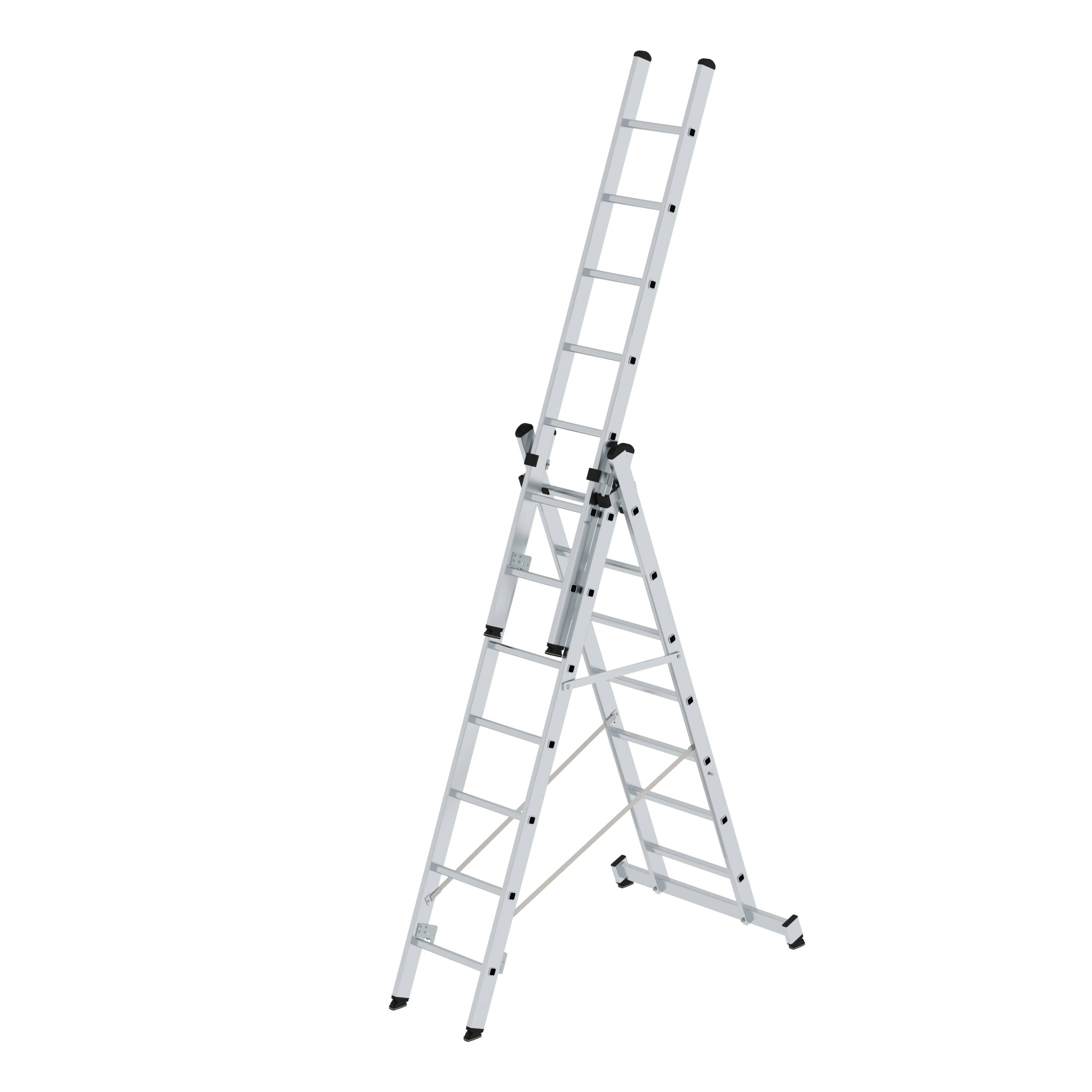 MUNK Mehrzweckleiter 3-teilig mit nivello®-Traverse Sprossen