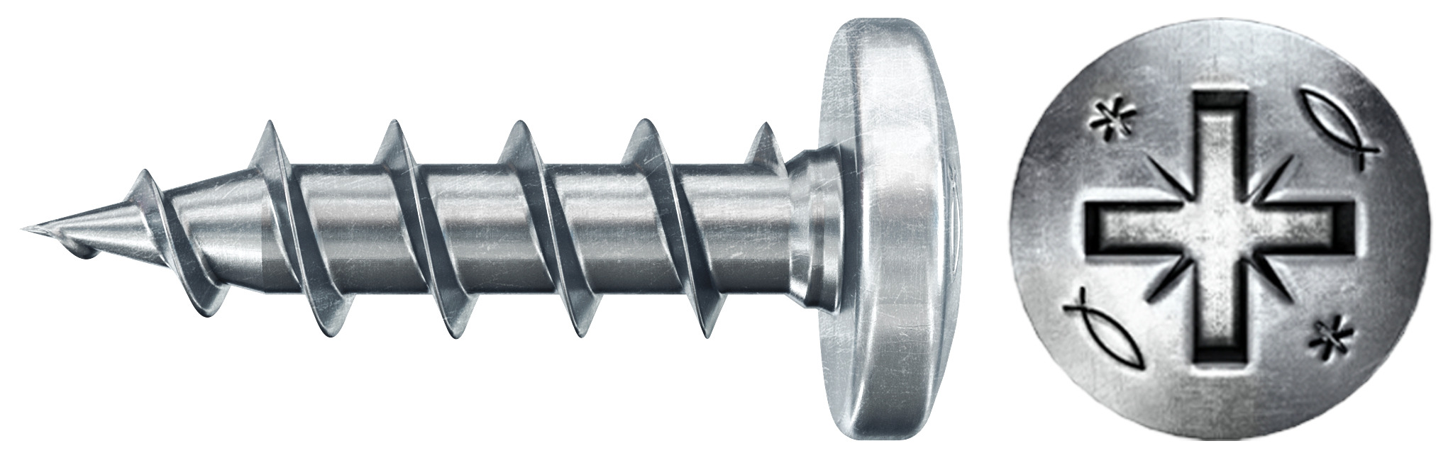 fischer PowerFast FPF II PZF 3,5x16 BC 200 Panhead mit Kreuzschlitz PZ Vollgewinde galvanisch verzinkt, blau passiviert