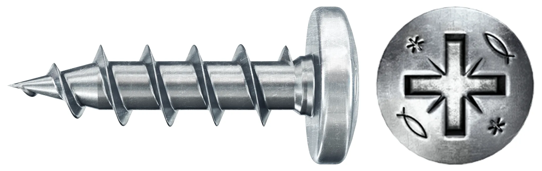 fischer PowerFast FPF II PZF 3,5x16 BC 200 Panhead mit Kreuzschlitz PZ Vollgewinde galvanisch verzinkt, blau passiviert