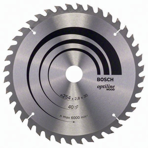 Bosch Kreissägeblatt PRO Wood AD 254mm Z.40 WZ Bohr.30mm Schnitt-B.2,8mm HM 