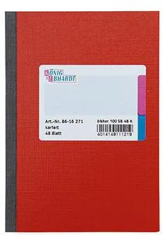 König & Ebhardt Kladde 8616271 DIN A6 kariert 48Blatt rot
