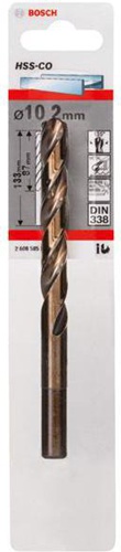 Bosch Metallbohrer HSS-Co DIN338 Arbeits-L.87mm D.10,2mm L.133mm