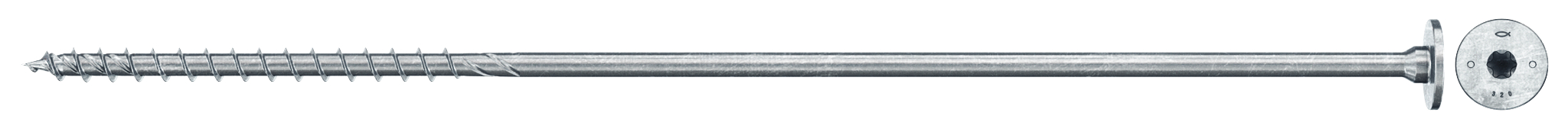 fischer PowerFast FPF II STP 8,0 x 320 BC 50 Stufensenkkopf mit Innenstern TX Teilgewinde galvanisch verzinkt blau passiviert