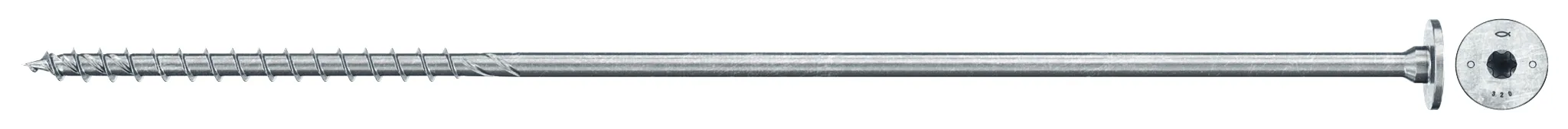 fischer PowerFast FPF II STP 8,0 x 380 BC 50 Stufensenkkopf mit Innenstern TX Teilgewinde galvanisch verzinkt blau passiviert